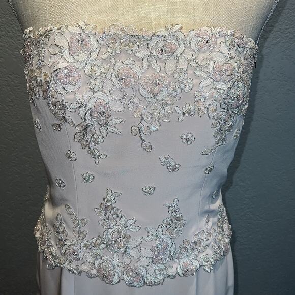 MONTAGE COLLECTION Blush Embroidered Maxi Formal Evening Gown - Size 6 - Picture 2 of 15